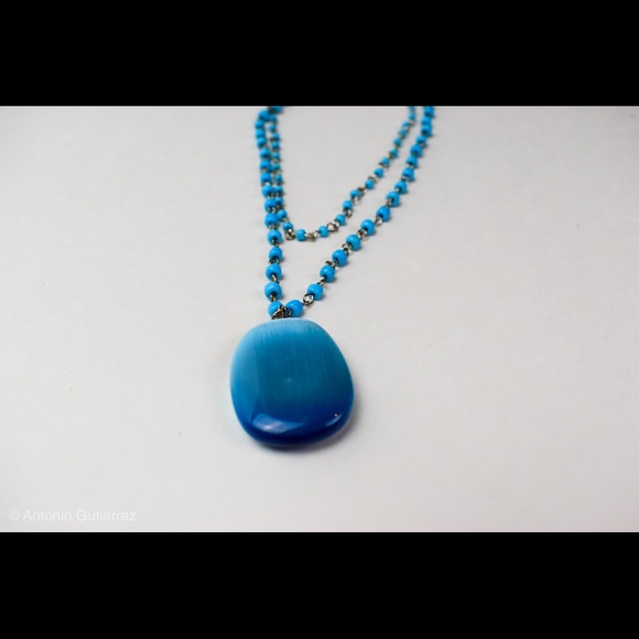 Blue Beads Necklace - Picture 1 of 4